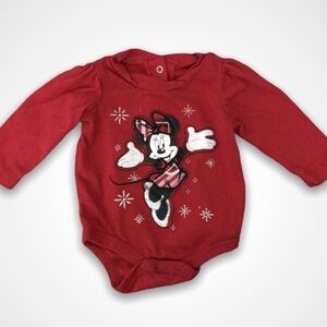4/$20🥳 Disney Minnie Mouse Red  Long Sleeve Onesie